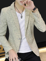 Men's Plus Size Abstract Patterned Slim Fit Blazer