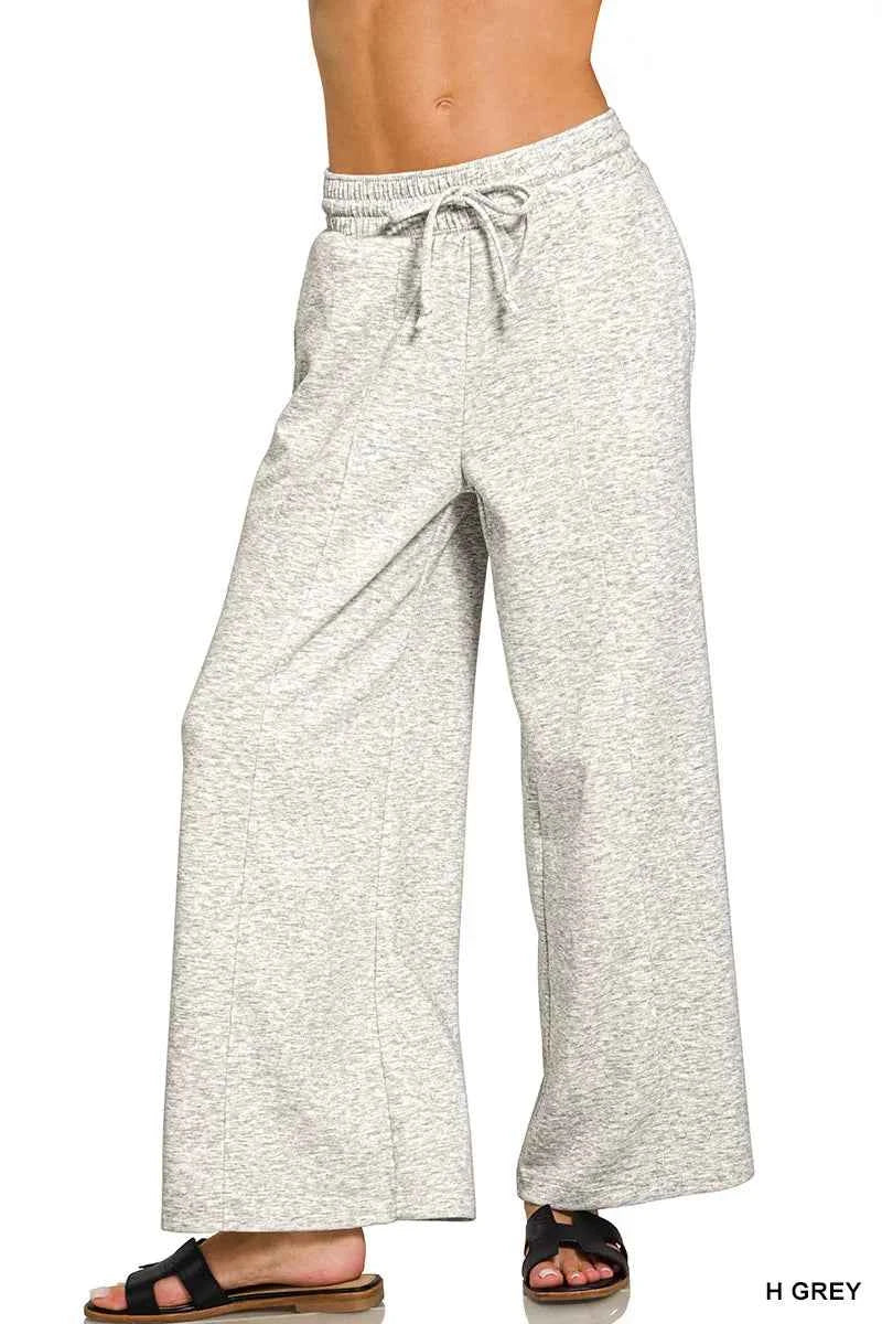 Zenana Scuba Drawstring Wide Leg Pants