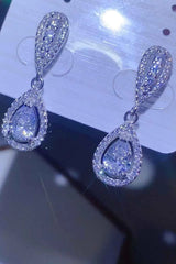 2 Carat Moissanite 925 Sterling Silver Teardrop Earrings