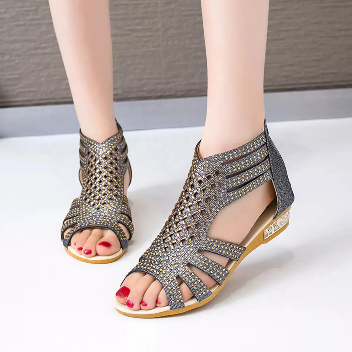 Rhinestone Open Toe Sandals