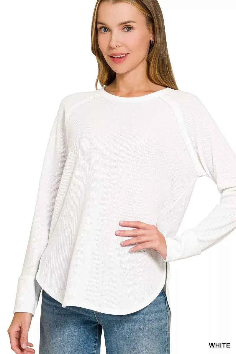 Zenana Baby Waffle Long Sleeve Top