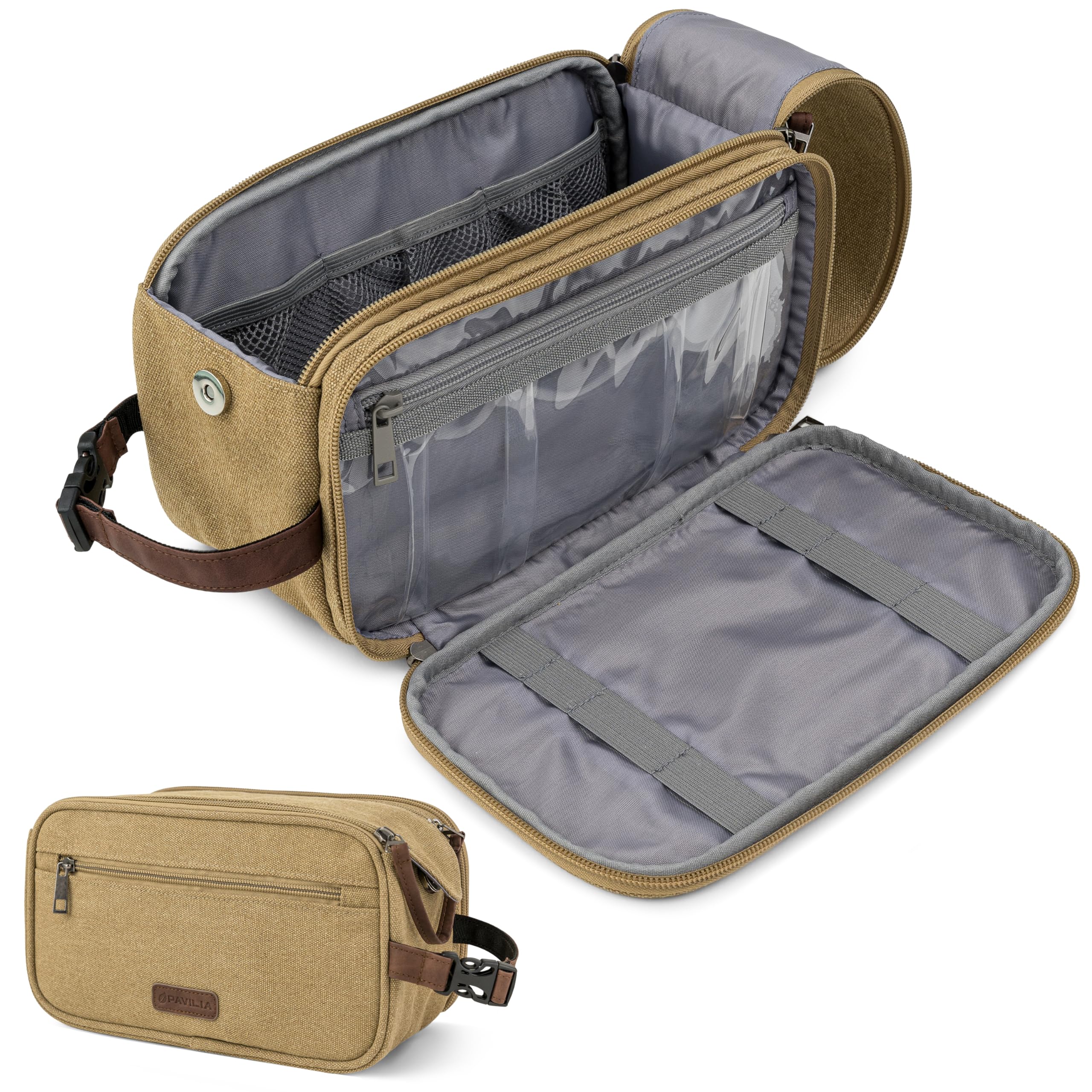 PAVILIA Men's Toiletry Bag | Your Essential Water-Resistant Dopp Kit for Travel - Amaryllisstores
