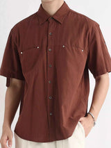 Men's Plus Size Short Sleeve Button-Down Shirt