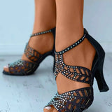 Open Toe Block Heels Sandals