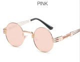 Spring Leg Round Frame Sunglasses - Metal Sunglasses