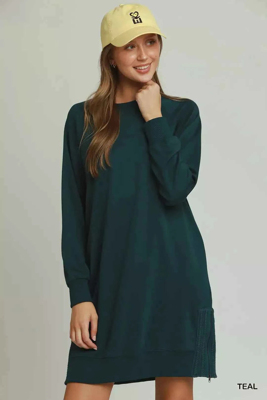Umgee Side Crochet Zipper Detailed Dress
