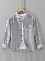 Men's Plus Size Button Up Long Sleeve Shirt