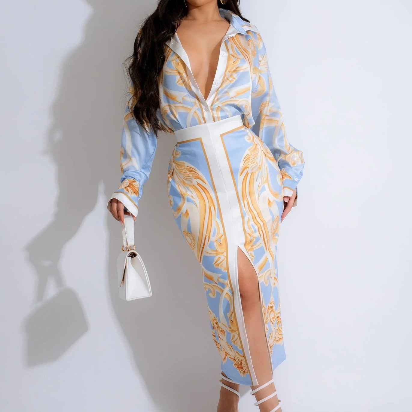 Fashion Casual Two-piece Suit Skirt