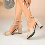 Peep Toe Block Heels Sandals