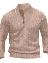 Men's Full Size Cable Knit Half-Zip Sweater Plus Size