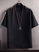 Men's Plus Size Textured Round Neck T-Shirt