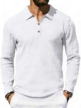 Men's Full Size Classic Long Sleeve Polo Plus Size