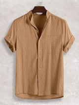 Men's Full Size Casual Button Up Short Sleeve Shirt Plus Size