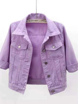 Full Size Cropped  Denim Jacket Plus Size