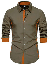 Men's Contrast Trim Button-Down Shirt