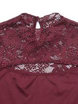 Lace Cut-out Flare Sleeve Bodysuit