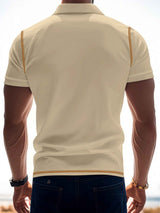 Men's Full Size Button Detail Short Sleeve Polo Plus Size