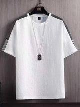 Men's Plus Size Textured Round Neck T-Shirt
