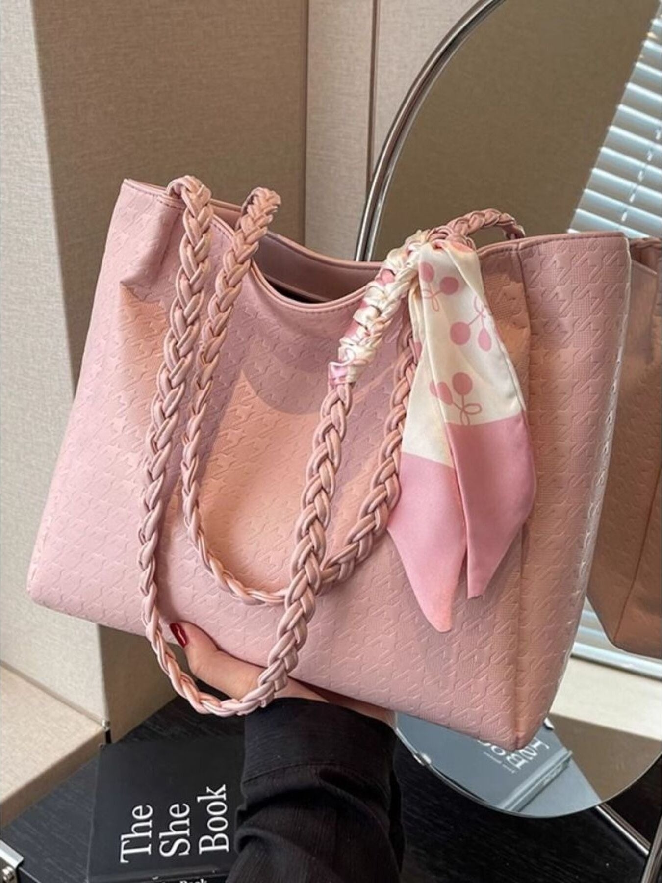 Braided Handle Tote Bag. Braided Handle Tote Bag