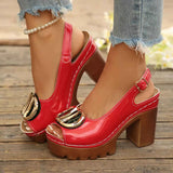 Peep Toe Block Heels Sandals