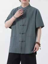 Men's Plus Size Chinese Style Short-Sleeve Shirt