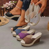 Peep Toe Wedge Sandals