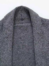 Men's Plus Size Heathered Open Front Longline Knit Cardigan with Pockets