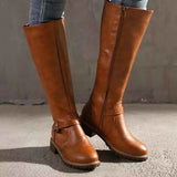 Round Toe Block Heels Boots