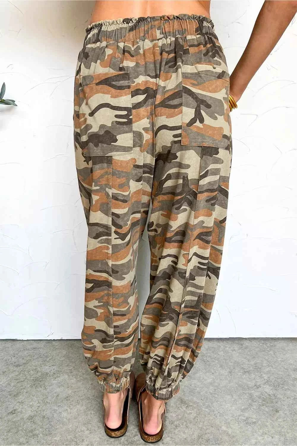 Camouflage Printed Drawstring Elastic Waist Jogger Pants