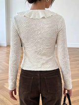 Ruffled Long-Sleeve T-Shirt. Ruffled Long-Sleeve T-Shirt