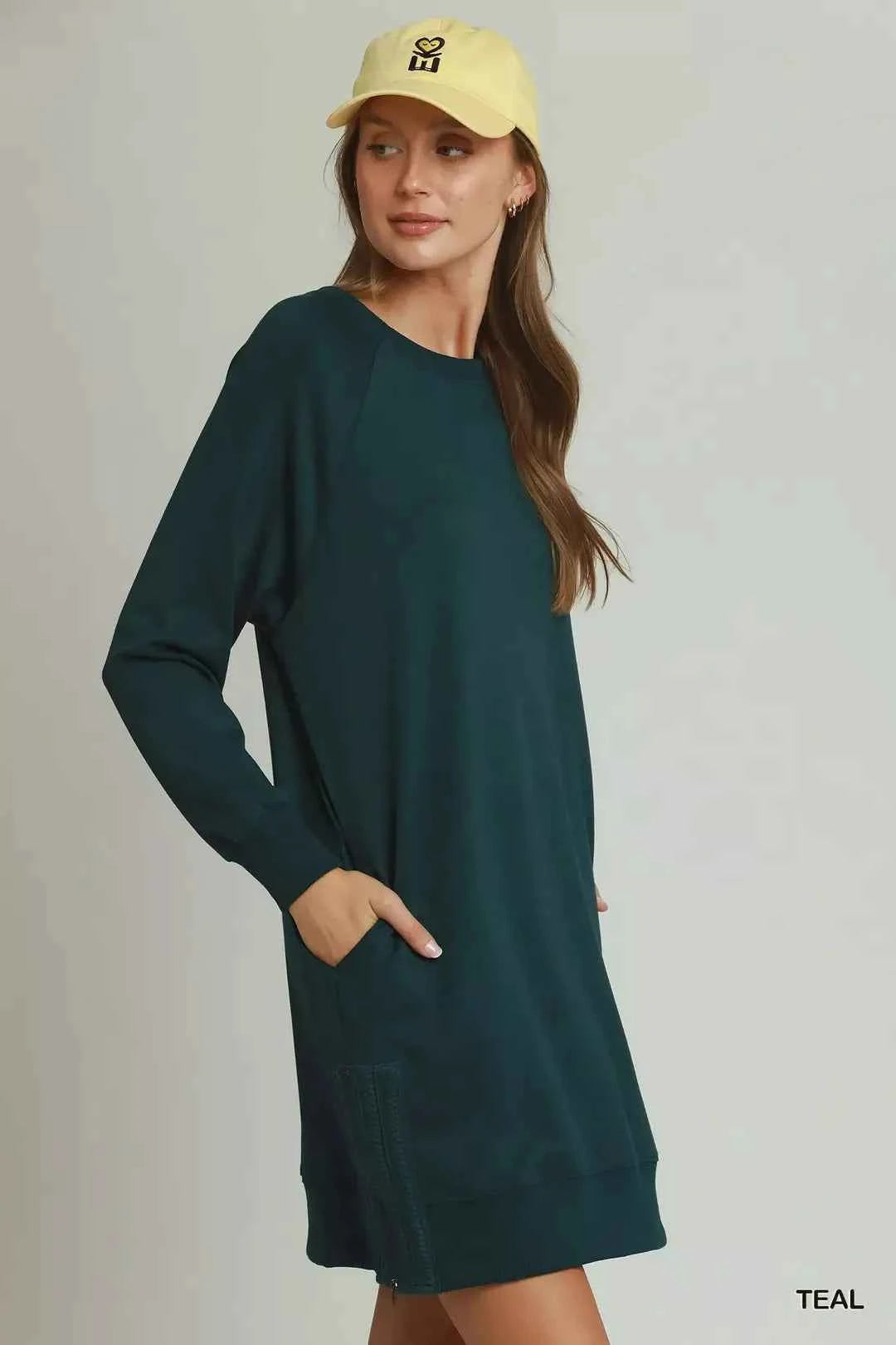 Umgee Side Crochet Zipper Detailed Dress