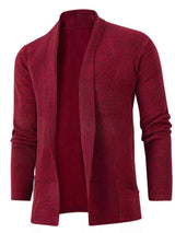 Men's Plus Size Long Sleeve Open Front Cardigan