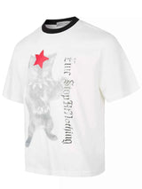 Men's Cat Star Graphic Short Sleeve T-Shirt