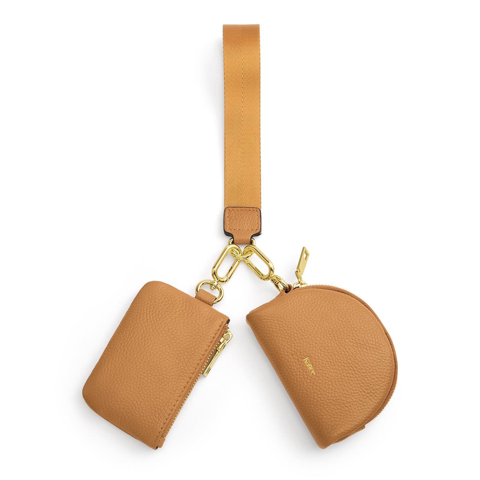 Stylish Women's Leather Wristlet Wallet – Dual Pouch Design for On-The-Go Convenience - Amaryllisstores