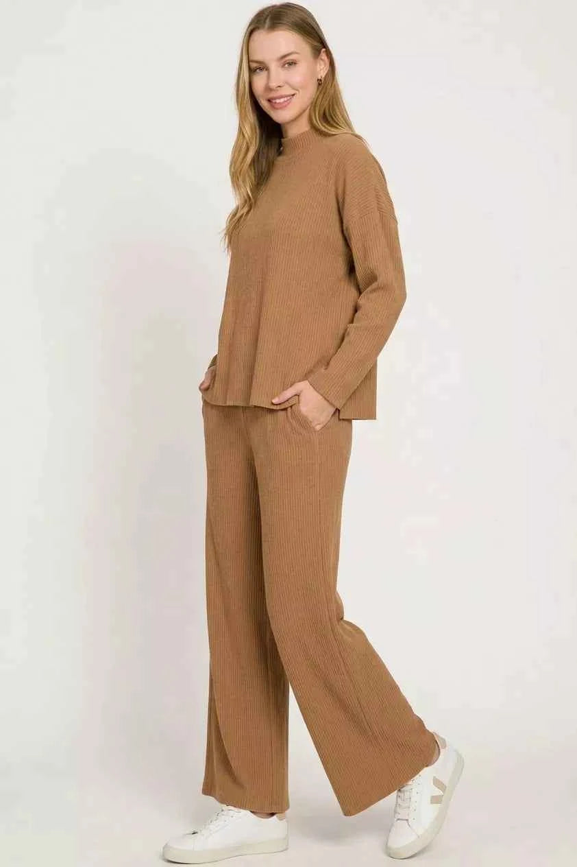 Zenana Viscose Sweater Top & Pants Set
