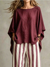 Full Size Solid Color Top and Pants Set Plus Size
