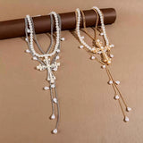 Pearl Cross Pendant Necklace 3 Piece Set