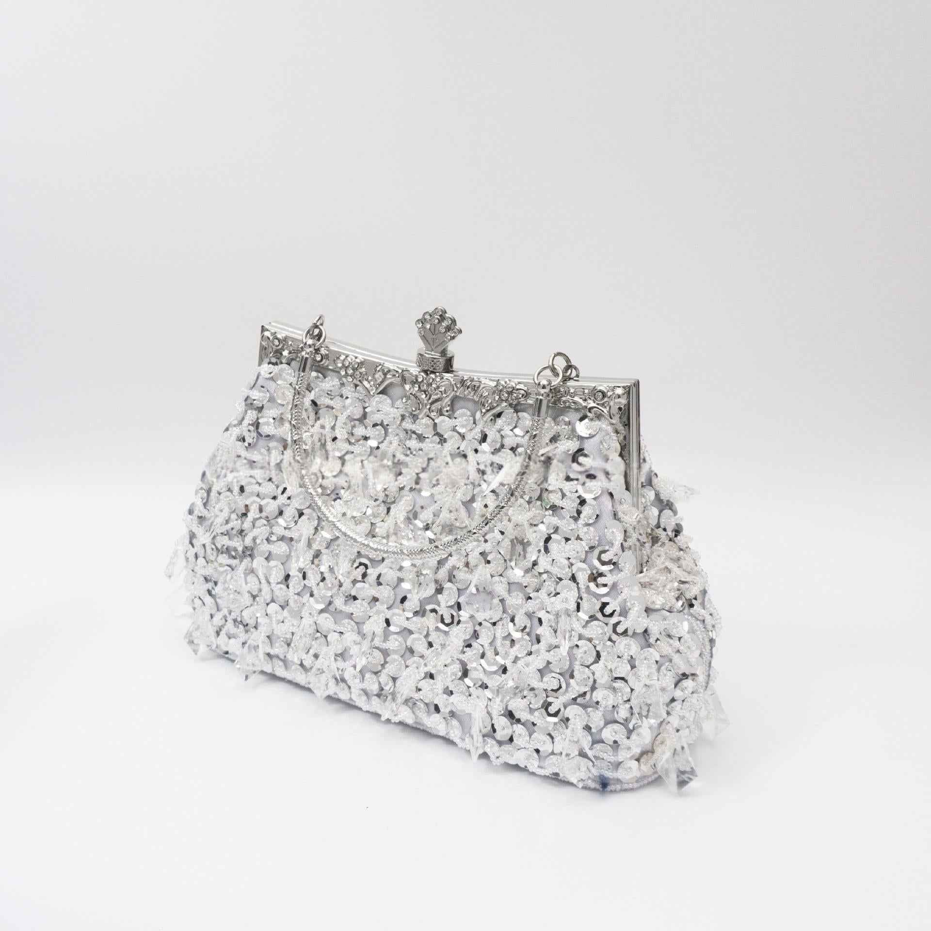 Acrylic Tassel-beaded Handbag With A Coin Purse Closure