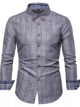 Men's Plus Size Classic Plaid Button-Down Shirt