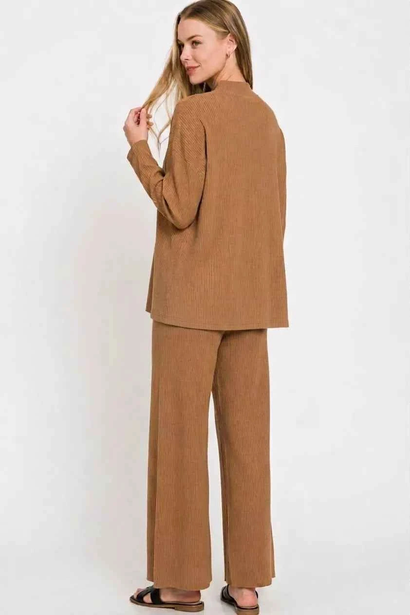 Zenana Viscose Sweater Top & Pants Set