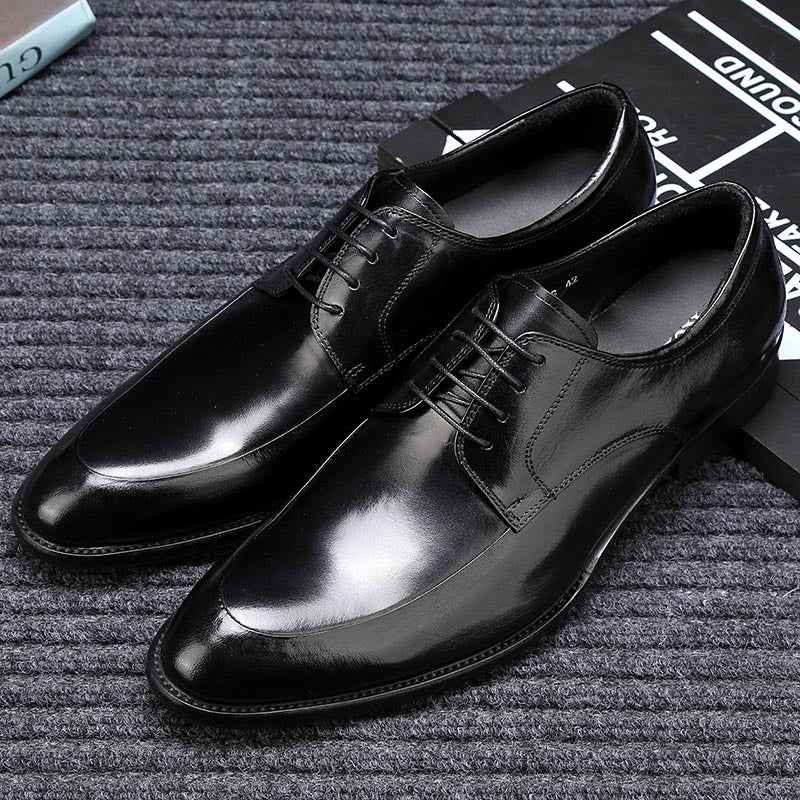 Mens Pointed-toe Leather Dress Shoes For Business Attire