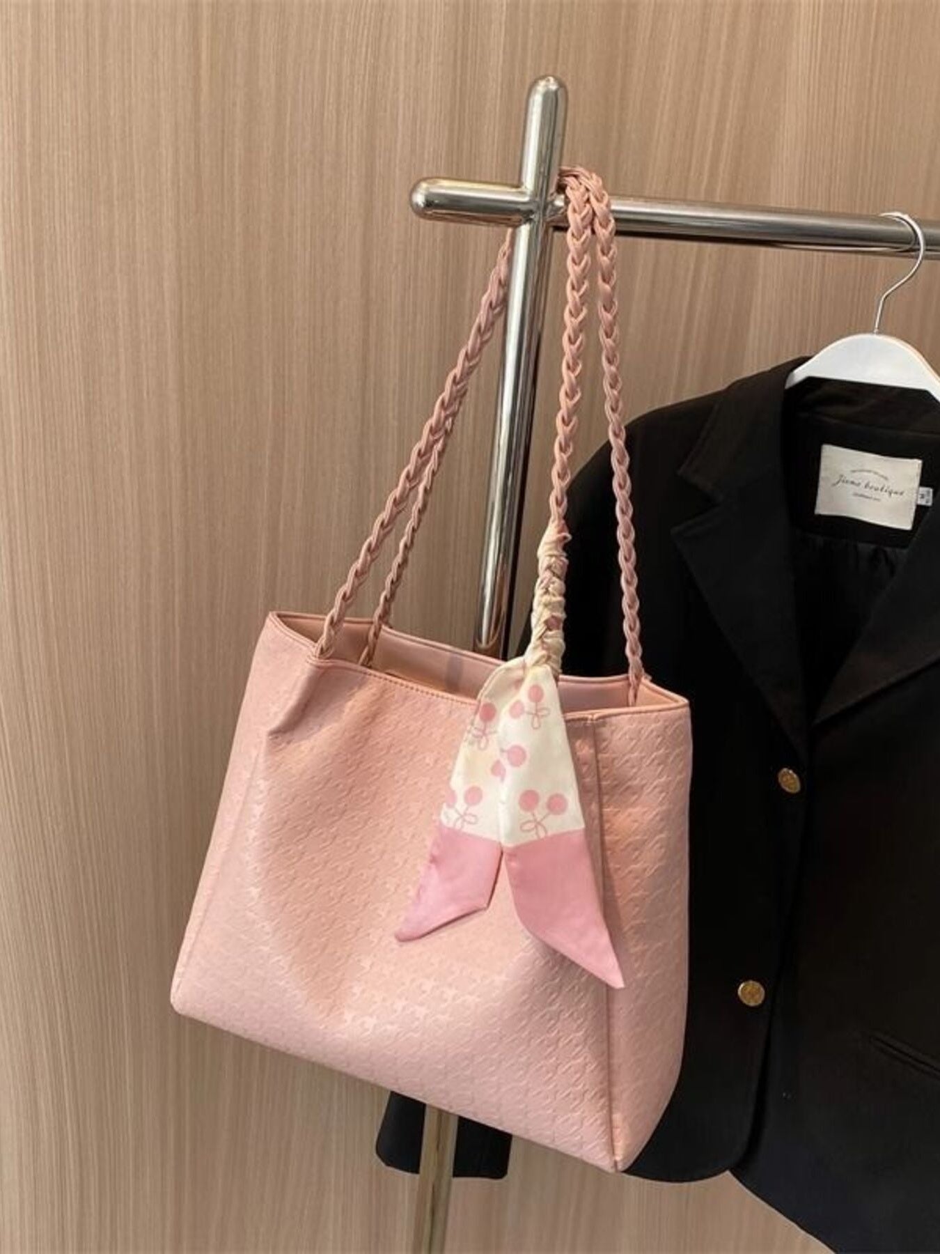 Braided Handle Tote Bag. Braided Handle Tote Bag