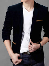 Men's Plus Size Slim Fit Velvet Blazer