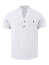 Men's Full Size Button Detail Short Sleeve Shirt Plus Size