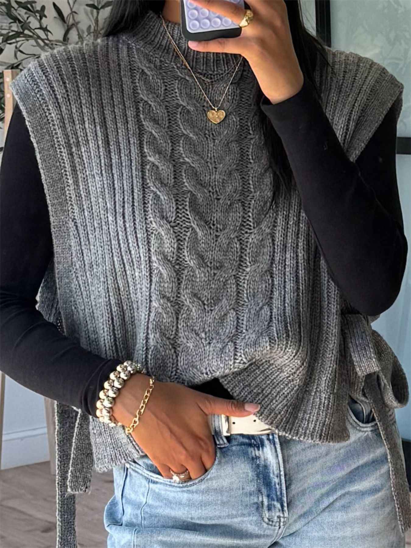 Cable Knit Sweater Vest