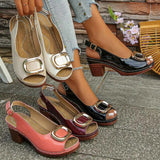 Peep Toe Block Heels Sandals