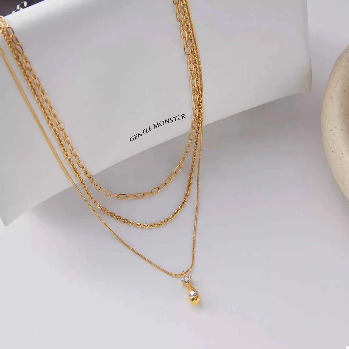 Three Layered Pendant Necklace