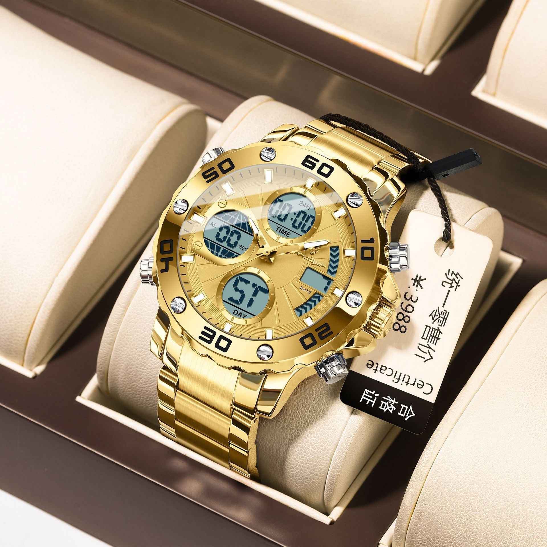 Men's Multifunctional Luminous Dual-Display Electronic Watch