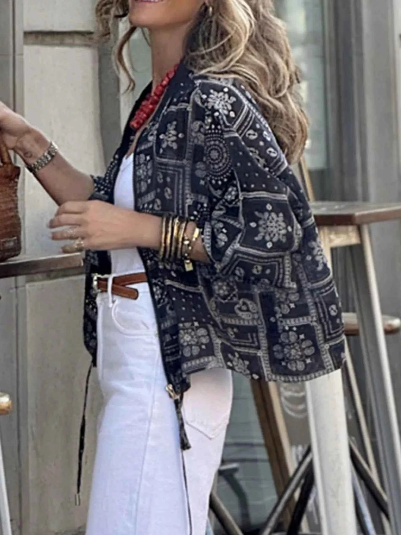 Printed Zip Up Jacket